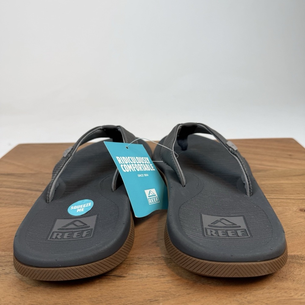New Mens Reef Santa Ana Grey Casual Slip On Sandals Thong Flip Flops Size 8 D - Picture 5 of 7